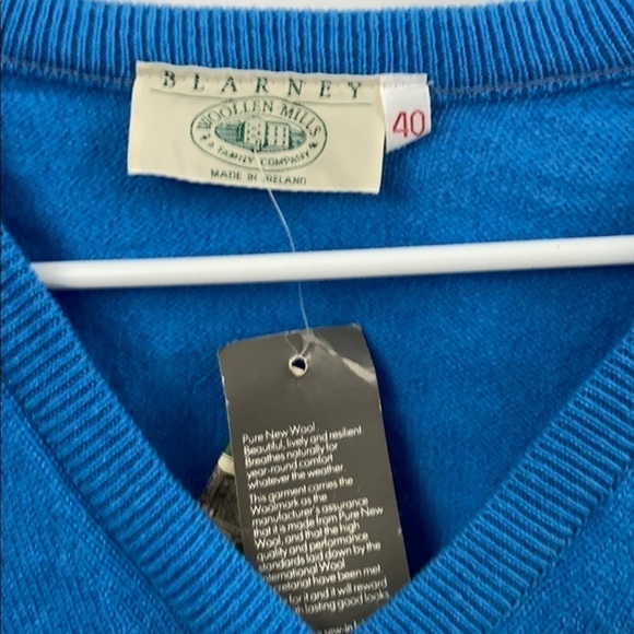 Blarney Woollen Mills Blue NWT Irish Sz 40 Sweater - Picture 3 of 13
